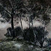 Peinture à l'huile sur toile -  Marie-Hélène LE GUILLOU - Sous-bois au crépuscule
