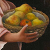 Peinture à l'huile sur toile - William LEBRETON – Porteuse de fruits